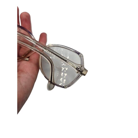 Vintage 1970s Womens CAESAR Plastic Rim Large Glasses Frames Geometric Clear - Picture 5 of 7